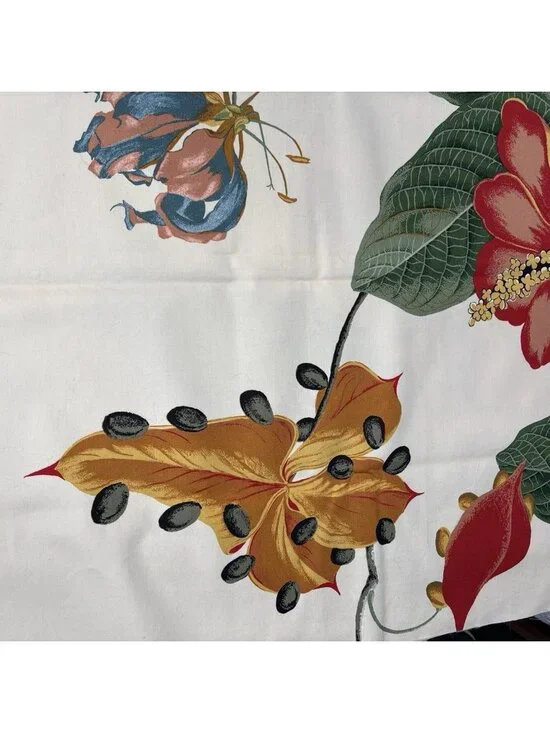 Vintage Fabric 55”x56” Nakai Romanex de Boussac Bernard Botanical 1985 France - Picture 11 of 16